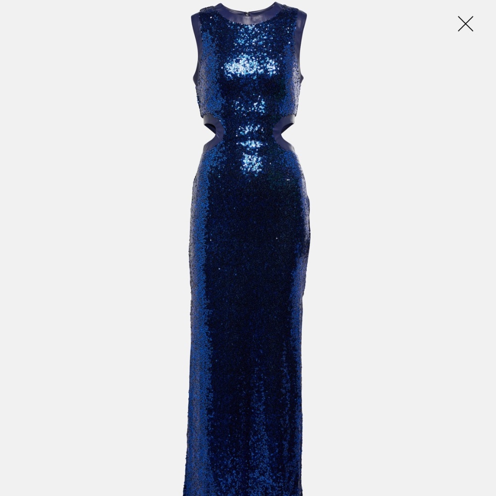 STAUD Sequined Cutout Maxi Dress